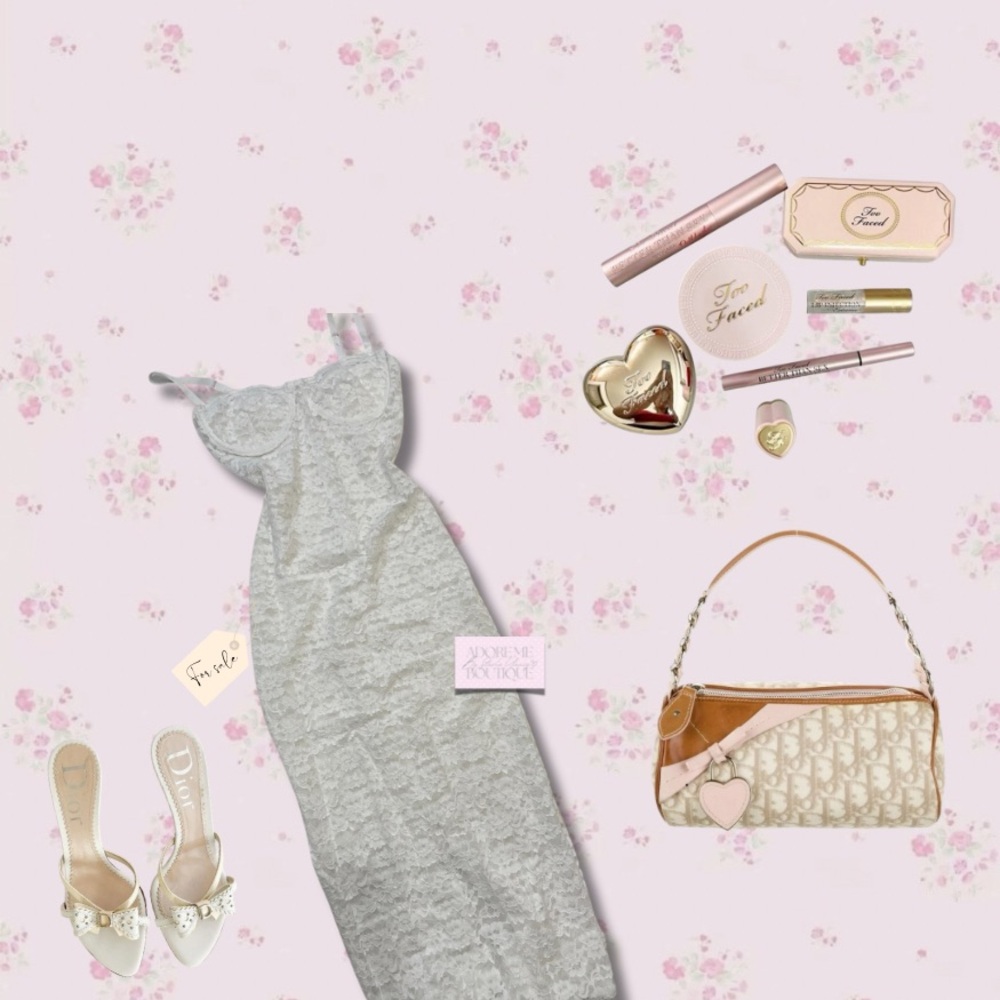 Mesh white lacy dress ♡︎